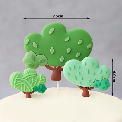 Cute Animal Cake Topper Woodland Jungle Safari Lion Monkey Tiger Μαλακό λαστιχένιο ένθετο κέικ Διακόσμηση για προμήθειες γενεθλίων