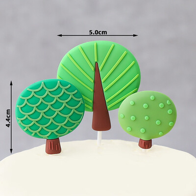 Cute Animal Cake Topper Woodland Jungle Safari Lion Monkey Tiger Μαλακό λαστιχένιο ένθετο κέικ Διακόσμηση για προμήθειες γενεθλίων