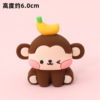 Cute Animal Cake Topper Woodland Jungle Safari Lion Monkey Tiger Μαλακό λαστιχένιο ένθετο κέικ Διακόσμηση για προμήθειες γενεθλίων