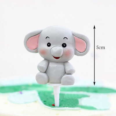 1 τμχ Cartoon Woodland Animals Cake Topper Jungle Safari Cupcake Decor Cute Forest Lion Tiger Toppers 1st Boy Birthday Cake Decor