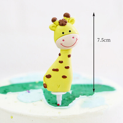 1 τμχ Cartoon Woodland Animals Cake Topper Jungle Safari Cupcake Decor Cute Forest Lion Tiger Toppers 1st Boy Birthday Cake Decor