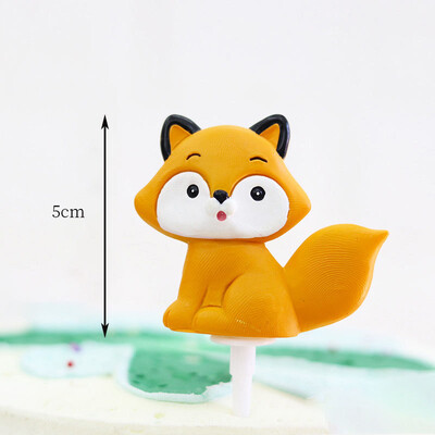 1 τμχ Cartoon Woodland Animals Cake Topper Jungle Safari Cupcake Decor Cute Forest Lion Tiger Toppers 1st Boy Birthday Cake Decor