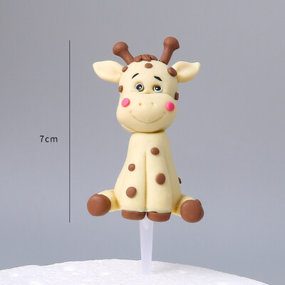 1 τμχ Cartoon Woodland Animals Cake Topper Jungle Safari Cupcake Decor Cute Forest Lion Tiger Toppers 1st Boy Birthday Cake Decor
