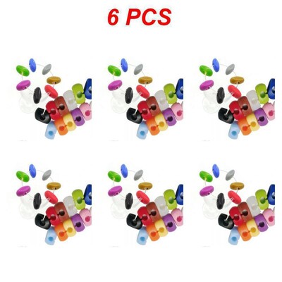 2/4/6 DB Vörösboros pohár embléma azonosító Élelmiszer-minőségű szilikon 12 db Bárkiegészítők Borosüveg Medálos Party Borbot