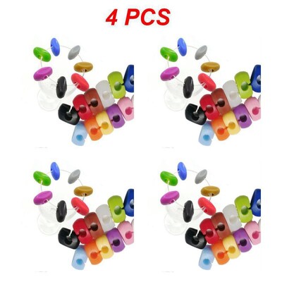 2/4/6 DB Vörösboros pohár embléma azonosító Élelmiszer-minőségű szilikon 12 db Bárkiegészítők Borosüveg Medálos Party Borbot