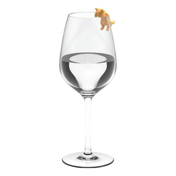 Μαρκαδόρος Mini Cat Shape Silicone Wine Glass Marker Drinking Cup Identifier Sign Mark Label Αξεσουάρ σαμπάνιας κοκτέιλ μπαρ