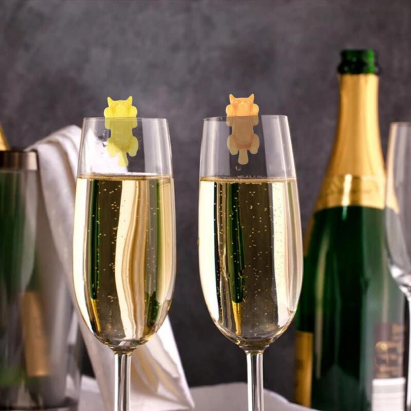 Mini macska alakú szilikon borospohár marker ivópohár azonosító jel jelzés címke pezsgős koktélbár kiegészítők