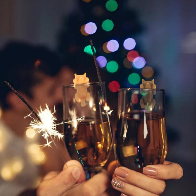 Mini macska alakú szilikon borospohár marker ivópohár azonosító jel jelzés címke pezsgős koktélbár kiegészítők