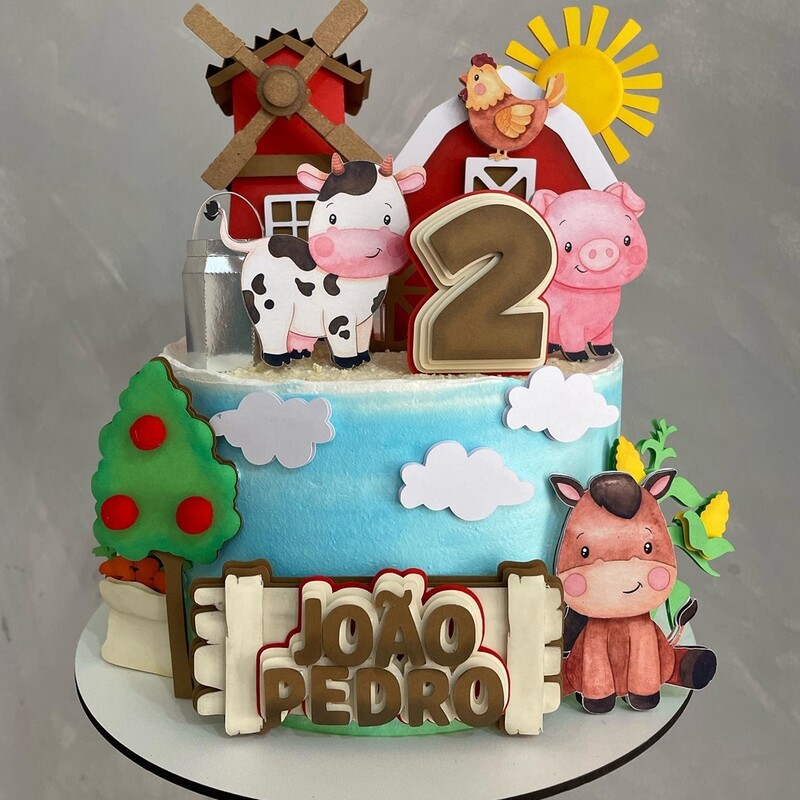 18db Karton Farm Animal Cupcake Topper gyerekeknek Farm témájú Boldog születésnapot Baby Shower Party Dekorációk Barkácsolás torta kellékek