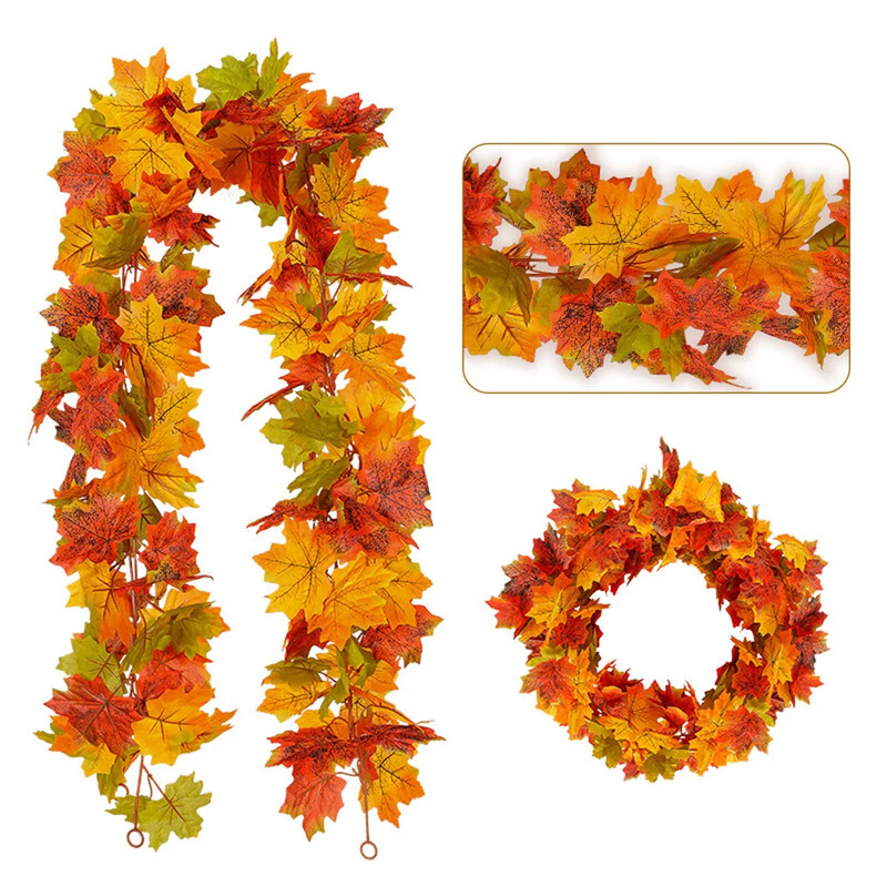 1db mesterséges juharlevél szőlőfüzér őszi kültéri lakberendezés függő szőlőlevél hálaadás Halloween party dekoráció