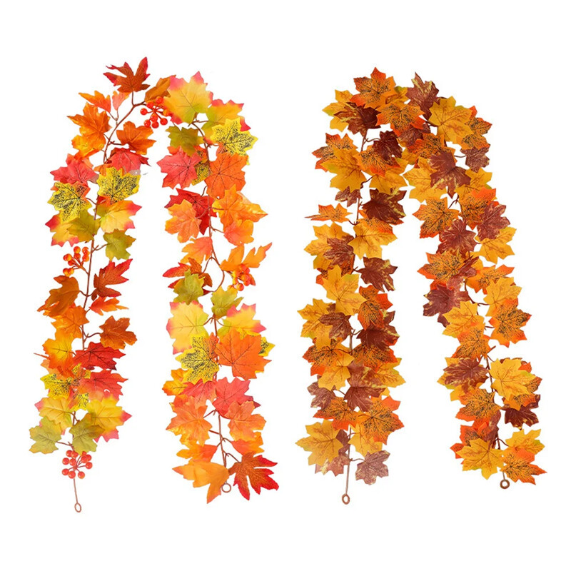 1db mesterséges juharlevél szőlőfüzér őszi kültéri lakberendezés függő szőlőlevél hálaadás Halloween party dekoráció