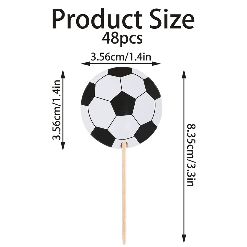 24/48db Futball-labda Cupcake Toppers Sport tematikus tortadísz gyerekeknek Születésnapi parti díszek