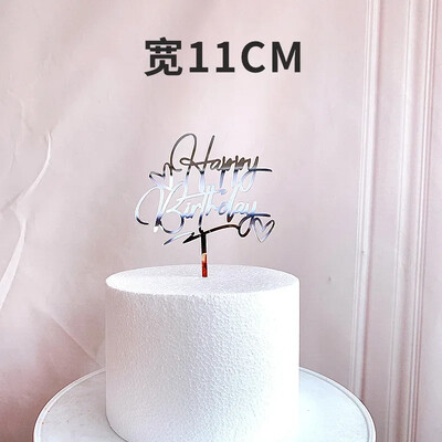 Ins Gold Space Planet Happy Birthday Cake Topper Ασημί Υψηλής ποιότητας ακρυλικό παιδικό πάρτι Topper Baby shower Dessert