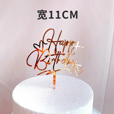 Ins Gold Space Planet Happy Birthday Cake Topper Ασημί Υψηλής ποιότητας ακρυλικό παιδικό πάρτι Topper Baby shower Dessert