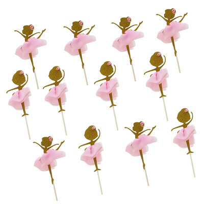Cake Toppers Gold Glitter Dancing Girl Ballerina Cupcake Toppers Cake Picks Wedding Shower Birthday Party Διακόσμηση