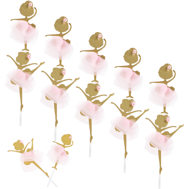 Tortafedők Arany Csillogó Táncoló Lány Balerina Cupcake Topperek Tortaválogatás Esküvői Zuhany Születésnapi parti dekoráció