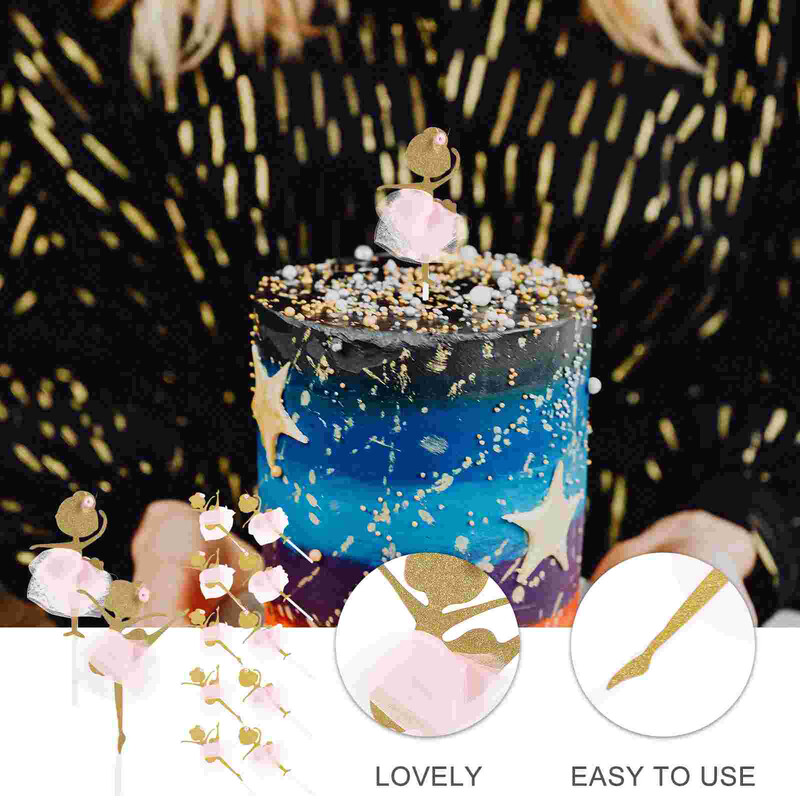 Tortafedők Arany Csillogó Táncoló Lány Balerina Cupcake Topperek Tortaválogatás Esküvői Zuhany Születésnapi parti dekoráció