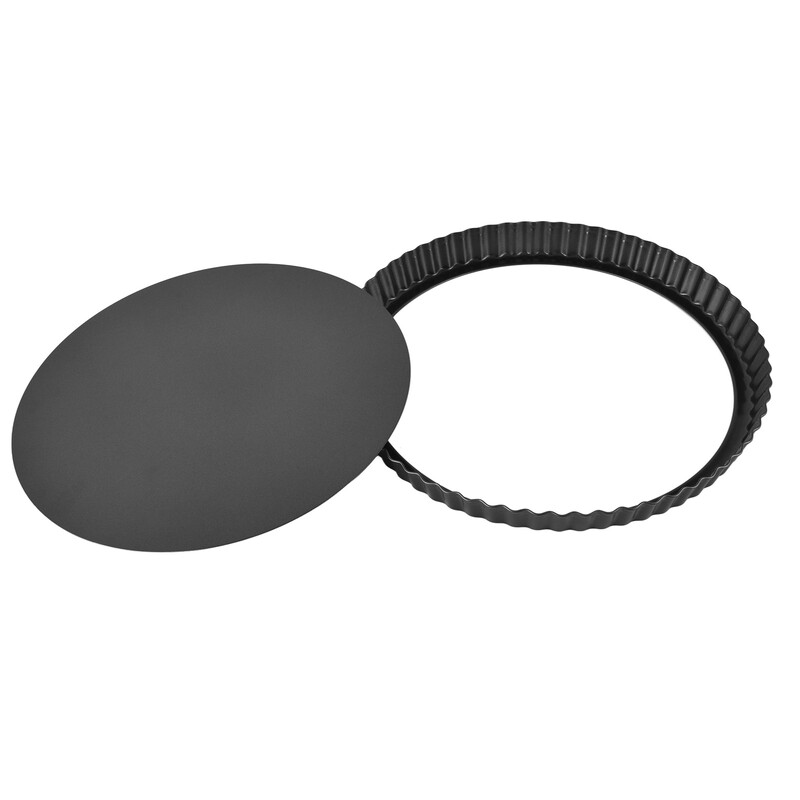 Tartós tepsi Quiche serpenyőben vastagodó, tapadásmentes, mély sütőedény pitelap formája kivehető aljú pizza süteményekhez