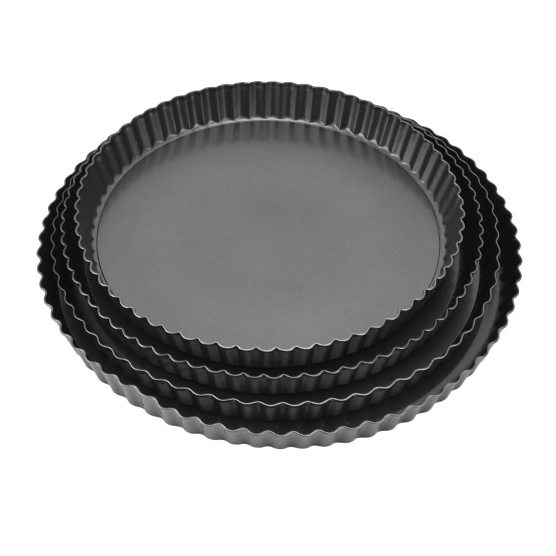 Tartós tepsi Quiche serpenyőben vastagodó, tapadásmentes, mély sütőedény pitelap formája kivehető aljú pizza süteményekhez