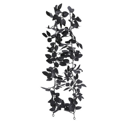 Artificial Rose Vines Halloween Hanging Rose Flower Garland with Black Leaf Handmade Halloween Garland for Table Centralpiece