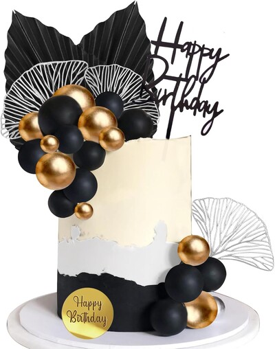 Μπλε λευκές χρυσές μπάλες Cake Toppers Μπάλες Διακοσμήσεις τούρτας γενεθλίων για γενέθλια Boho Wedding Baby Shower Party Διακοσμήσεις