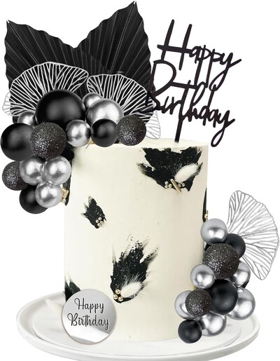 Μπλε λευκές χρυσές μπάλες Cake Toppers Μπάλες Διακοσμήσεις τούρτας γενεθλίων για γενέθλια Boho Wedding Baby Shower Party Διακοσμήσεις