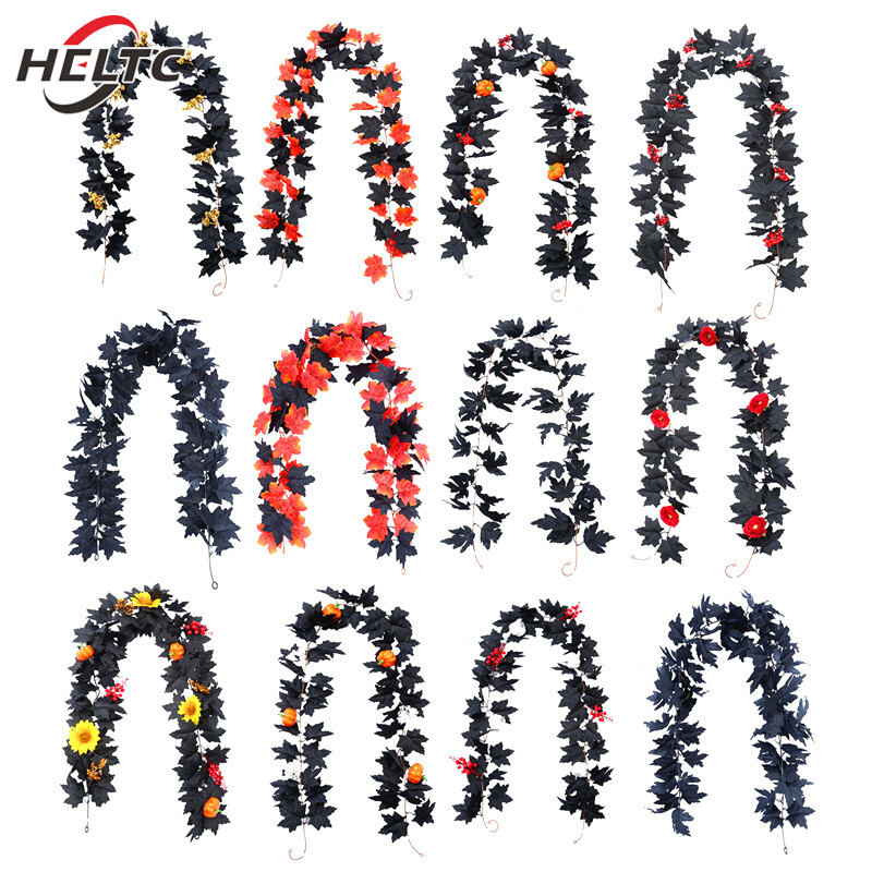 2M mesterséges juharlevél füzér Hamis növények Őszi dekoráció Szőlőlevelek Hálaadás Halloween Fesztiválokra Esküvői dekoráció