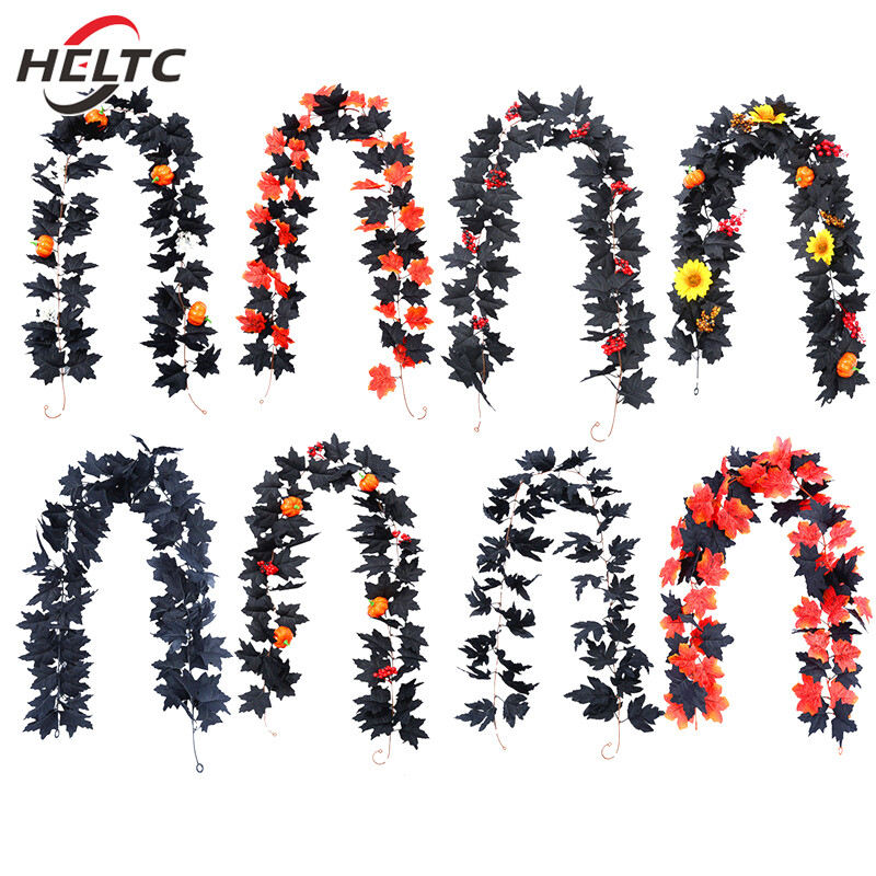 2M mesterséges juharlevél füzér Hamis növények Őszi dekoráció Szőlőlevelek Hálaadás Halloween Fesztiválokra Esküvői dekoráció