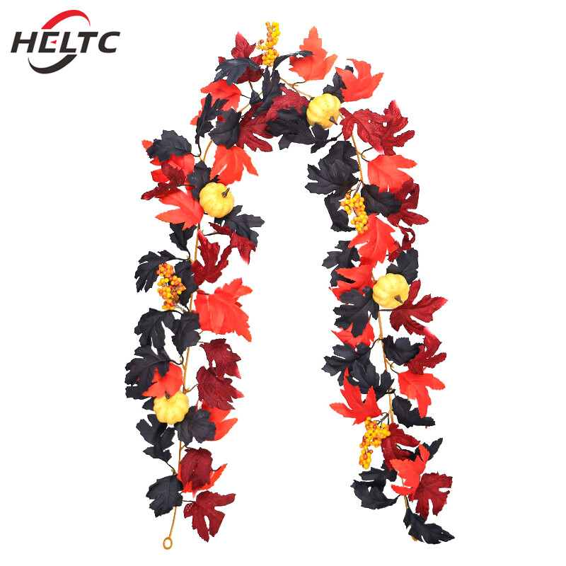 2M mesterséges juharlevél füzér Hamis növények Őszi dekoráció Szőlőlevelek Hálaadás Halloween Fesztiválokra Esküvői dekoráció