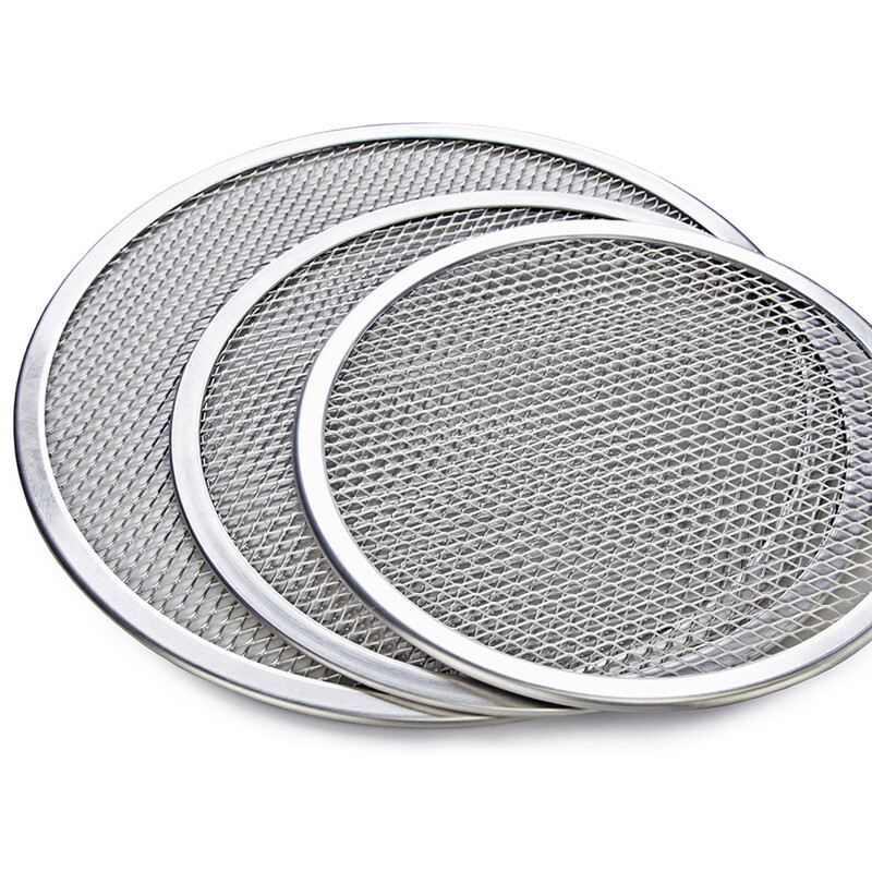 10/12/14 hüvelykes kerek alumínium varrat nélküli pizzaképernyő, tapadásmentes tepsi sütőedény pizza tepsi