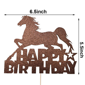 Western Cowboy Horse Cake Toppers Честит рожден ден Cake Topper Horse Racing Cake Decor Cowboy Kids Horse Birthday Party Decoration