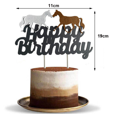 Western Cowboy Horse Cake Toppers Happy Birthday Cake Topper Διακόσμηση τούρτας ιπποδρομιών Cowboy Kids Horse Birthday Party Διακόσμηση