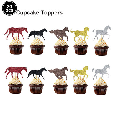 Western Cowboy Horse Cake Toppers Happy Birthday Cake Topper Διακόσμηση τούρτας ιπποδρομιών Cowboy Kids Horse Birthday Party Διακόσμηση