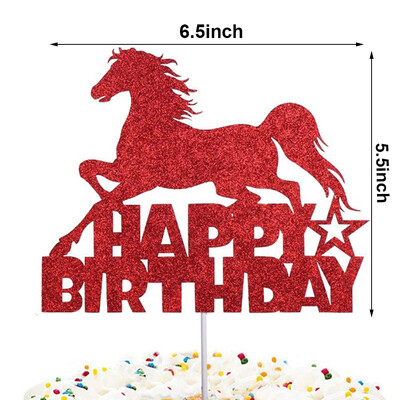Western Cowboy Horse Cake Toppers Happy Birthday Cake Topper Διακόσμηση τούρτας ιπποδρομιών Cowboy Kids Horse Birthday Party Διακόσμηση