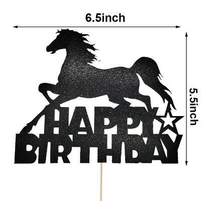 Western Cowboy Horse Cake Toppers Happy Birthday Cake Topper Διακόσμηση τούρτας ιπποδρομιών Cowboy Kids Horse Birthday Party Διακόσμηση