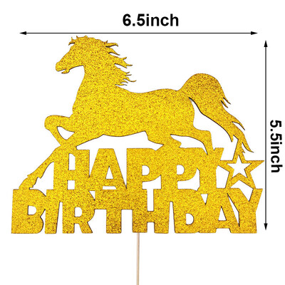 Western Cowboy Horse Cake Toppers Happy Birthday Cake Topper Διακόσμηση τούρτας ιπποδρομιών Cowboy Kids Horse Birthday Party Διακόσμηση