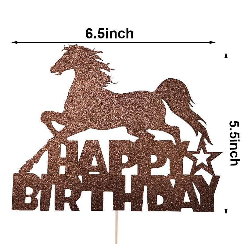 Western Cowboy Horse Tortafeltétek Boldog születésnapot Torta Topper Lóverseny torta dekoráció Cowboy Kids Ló Születésnapi Party dekoráció