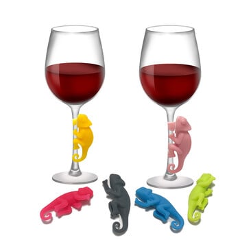 6 τεμάχια/Σετ Ετικέτα Creative Animal Chameleon Wine Cup Chameleon Wine Bar Marker Bar