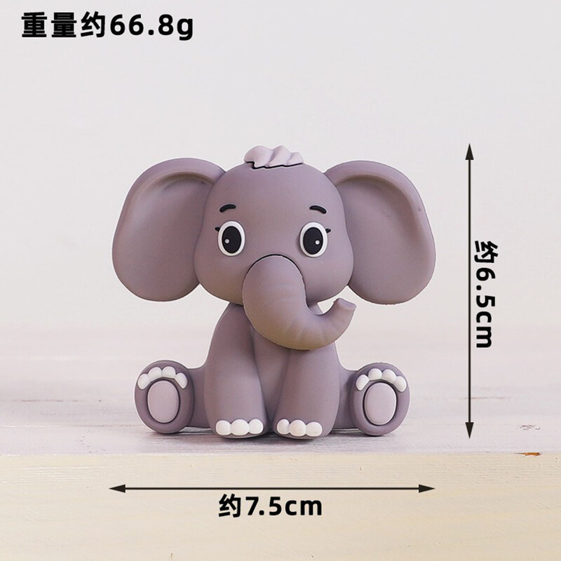 Erdei állatok torta dekoráció Kis állat puha gumi babák zsiráf elefánt majom oroszlán tortadíszek gyerekek kedvenc születésnapi dekoráció