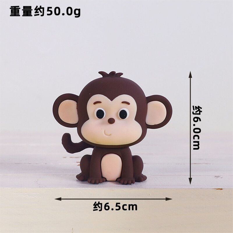 Erdei állatok torta dekoráció Kis állat puha gumi babák zsiráf elefánt majom oroszlán tortadíszek gyerekek kedvenc születésnapi dekoráció