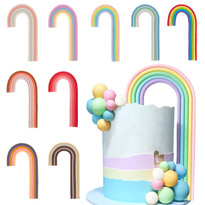 12 Χρώματα Rainbow Cake Topper Διακόσμηση Μπλε Ροζ Μωβ Διακόσμηση τούρτας Rainbows Baby Shower για αγόρια για πάρτι γενεθλίων