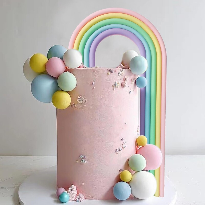 12 színű szivárványos tortadísz Kék rózsaszín lila szivárványos tortadísz babazuhany lányoknak fiúknak születésnapi parti kellék