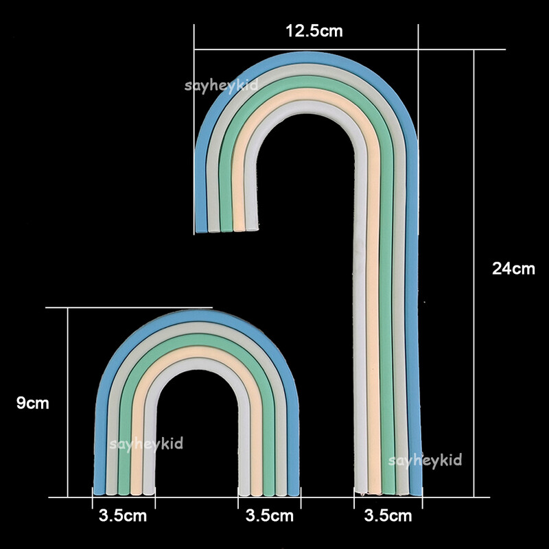 12 színű szivárványos tortadísz Kék rózsaszín lila szivárványos tortadísz babazuhany lányoknak fiúknak születésnapi parti kellék