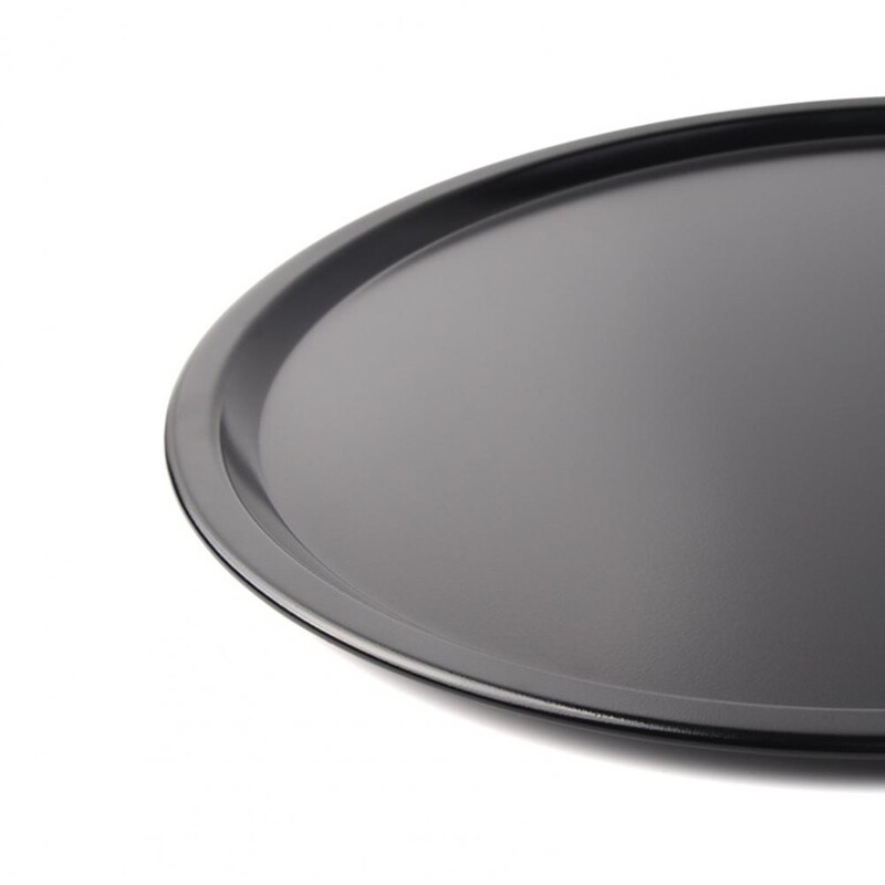 13 hüvelykes tapadásmentes pizzaserpenyő szénacél pizzasütő tálca sekély, kerek serpenyő Pörkölődobozsütőeszközök Bakewar