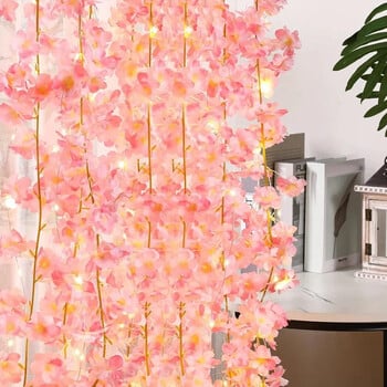 Cherry Blossom String Light 20LED Garland Artificial Flower Garland Vines Fairy Lights Για Διακόσμηση γαμήλιου πάρτι κρεβατοκάμαρας