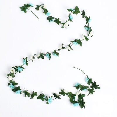 2,5m Rose Vine Fake Flower Garland Τεχνητά λουλούδια που κρέμονται για γάμο Τριαντάφυλλο κισσός Κρεμαστά καλάθια Αψίδα Διακόσμηση φόντου κήπου