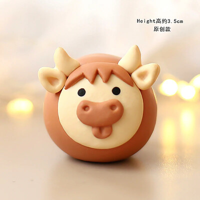 Happy Birthday Cake Topper Farm Zoon Polymer Clay Tractor Calf Lamb Kids Party Διακόσμηση κέικ ντους μωρού Διακόσμηση επιδόρπιο
