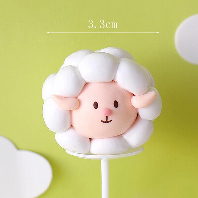 Happy Birthday Cake Topper Farm Zoon Polymer Clay Tractor Calf Lamb Kids Party Διακόσμηση κέικ ντους μωρού Διακόσμηση επιδόρπιο