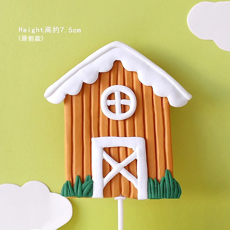 Boldog születésnapot Cake Topper Farm Zoon polimer agyag traktor borjú bárány gyerekek buli torta dekoráció baba zuhany desszert dekoráció