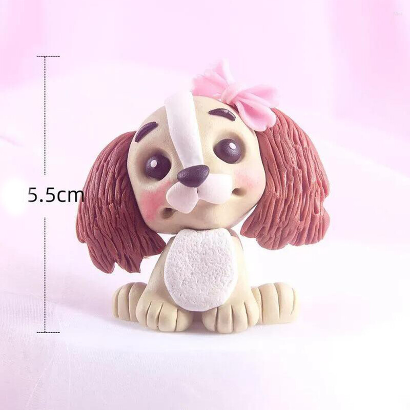 4db Ünnepi kellékek Rajzfilm Kutya Állat Tortafedő Aranyos Fazekas Erdei Dzsungel Szafari Kutyák Cupcake Decor1st Birthday PartyFavor